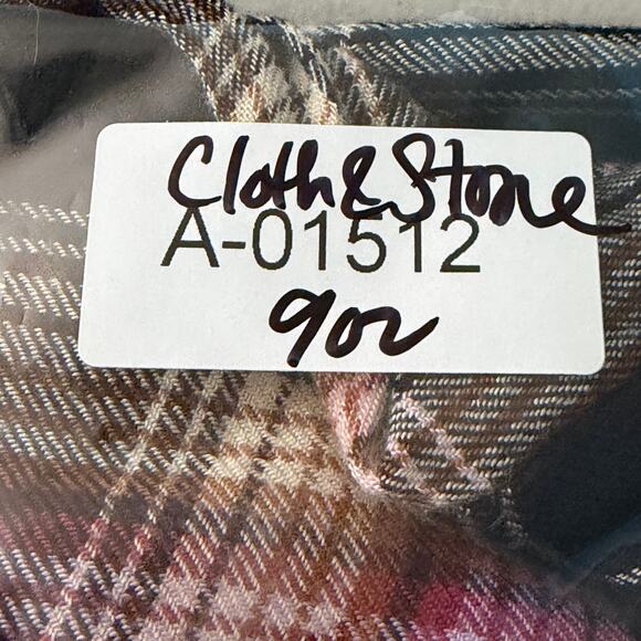 Cloth & Stone for Anthropologie Top Large Soft Flannel Plaid Ruffle Trim Charley - Picture 14 of 16